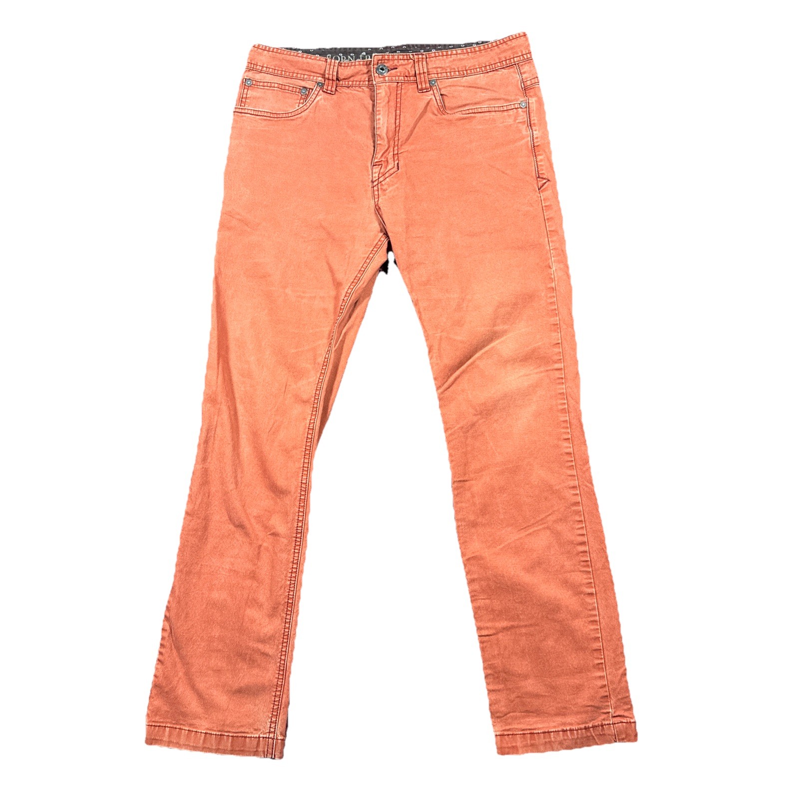 S 32x30 Copper Orange Rust Tucson Slim Fit Stretch Canvas Je