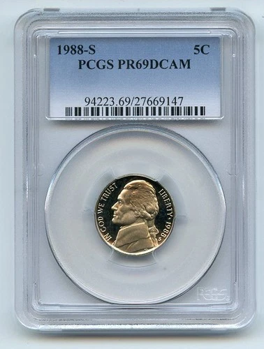 1988-S Jefferson Nickel Proof — photo from the most recent tracked eBay sale