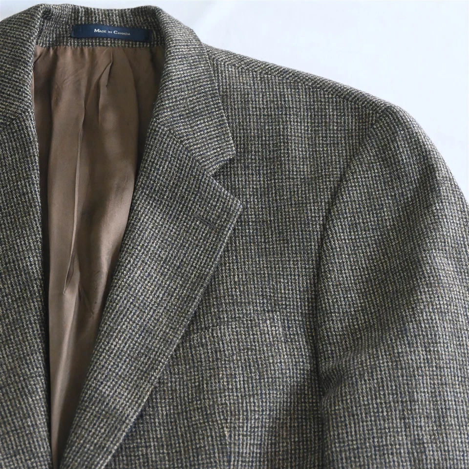 Vtg Chaps Ralph Lauren 41L 42L Tall Brown Tweed Wool Mens Blazer Sport Jacket - Image 2 of 4