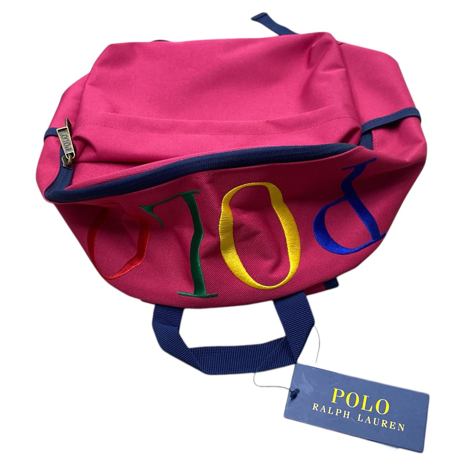 Zaino Polo Ralph Lauren sportivo rosa grande pony logo borsa nuovo con etichetta