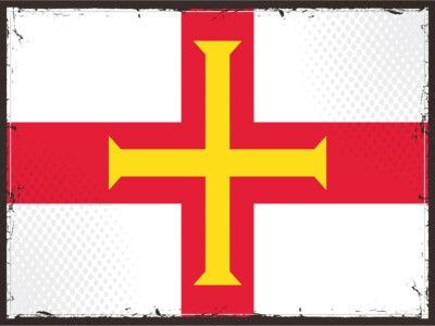 Holzschild 30x40 Guernseys Retro Flag of Guernsey Wand Deko Cafe Sammler Geschen