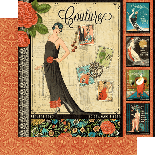 Graphic 45 - Couture - 8x8 Paper Pad 24 Sheets Mixed Media Scrapbook Deluxe - Imagen 2 de 12