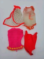 Tlc Mixed Lot Vintage Barbie White Mesh Swimsuit Twist N Turn Cover Up Talking