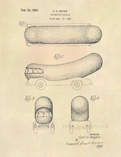Oscar Mayer Weiner Weinermobile US Patent Art Print - Vintage Hot Dog - 628