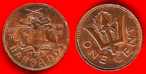 BARBADE . BARBADOS . 1 CENT 1976 . SUPERBE +