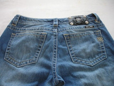 MISS ME Denim Women's Embellished Distressed Mid Rise Cuffed Skinny Jeans 29