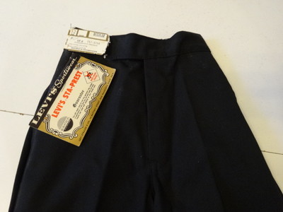 Vintage 60s LEVIS Big-E STA-PREST Black Zippered Pants Kids