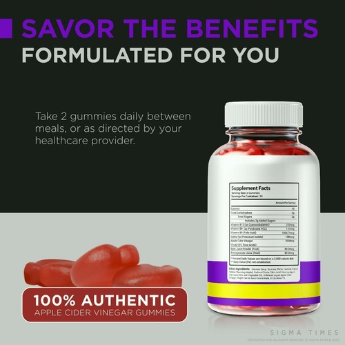 Fast Active Gummies, FastActive Keto ACV Advanced Weight Loss Gummy 60ct - Picture 8 of 8