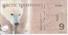 Arctic Territories, $9 2012 Polymer, UNC. Polar Bear # 9