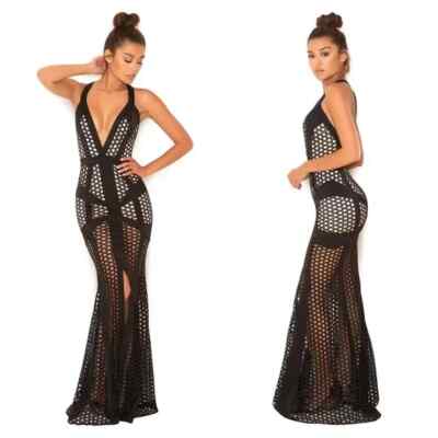 House of CB Chapou Black & Nude Mesh Net Deep Plunge Maxi Gown Small | eBay House of CB Chapou Black & Nude Mesh Net Deep Plunge Maxi Gown Small | eBay