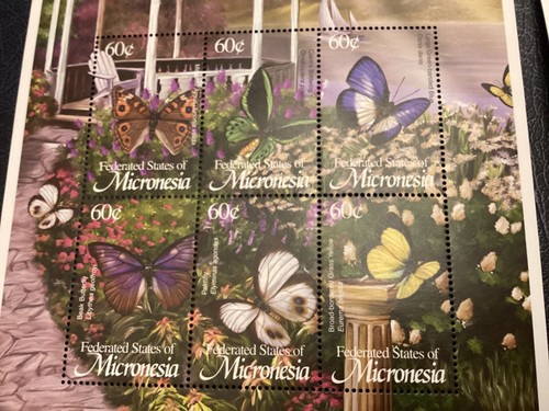 Hermoso Lote Mariposas Flores Insectos EE. UU. Micronesia 515-524 XF NH (A500) - Imagen 7 de 24