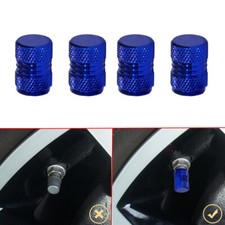 4x Blue Tyre Valve Alloy Dust Cap Cover For Car Motorbike Bike Truck Accessories