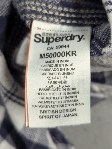 Superdry Shirt Mens XL Blue Plaid Flannel Expedition Pockets Outdoor Classic Fit - Picture 10 of 11
