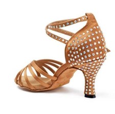 High Heel Latin Shoes Salsa Satin Ballroom Shoes Dancing Shoes Womens New