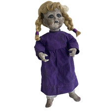 Vintage Creepy Doll Alyssa Zombie Ghost Girl Horror Haunted House Decor Prop 15  