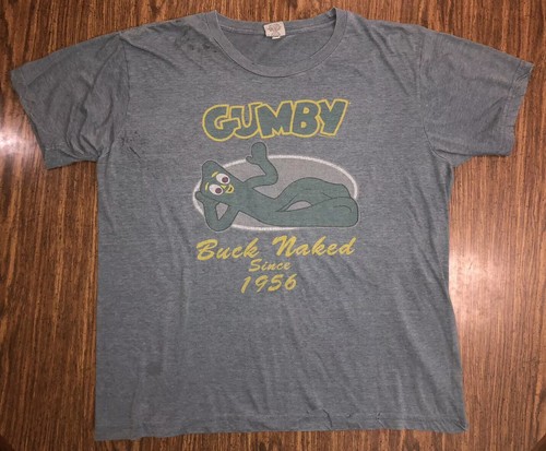 Vintage Gumby T-shirt Buck Naked Since 