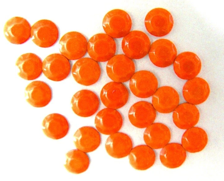 GIORGETTI STRASS BORCHIE SFACCETTATE 4mm 100pz Termoadesive PrimaQualità Arancio fluorescente