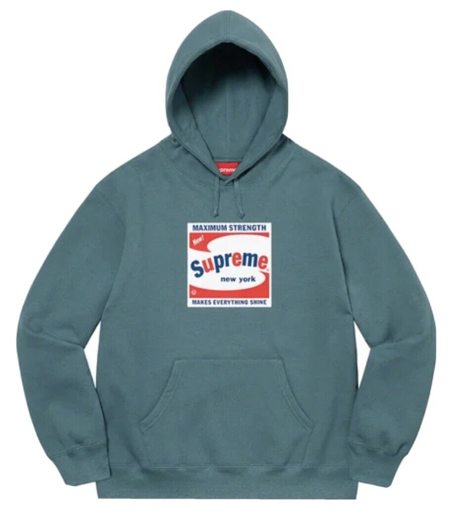 Supreme Shine Hooded Sweatshirt Slate Large - Deadstock in Original Bag.