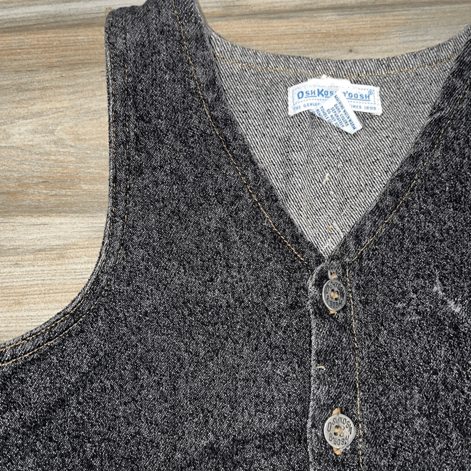 OshKosh B’Gosh Denim Vest With Suede Indian Feather Applique  And Beads  Size 5 - Image 3 of 4