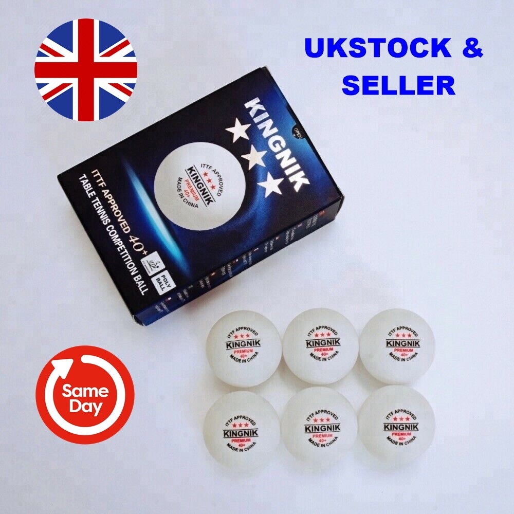 3 Star 40+ Table Tennis Balls ITTF x 6 Kingnik Polyball UK STOCK