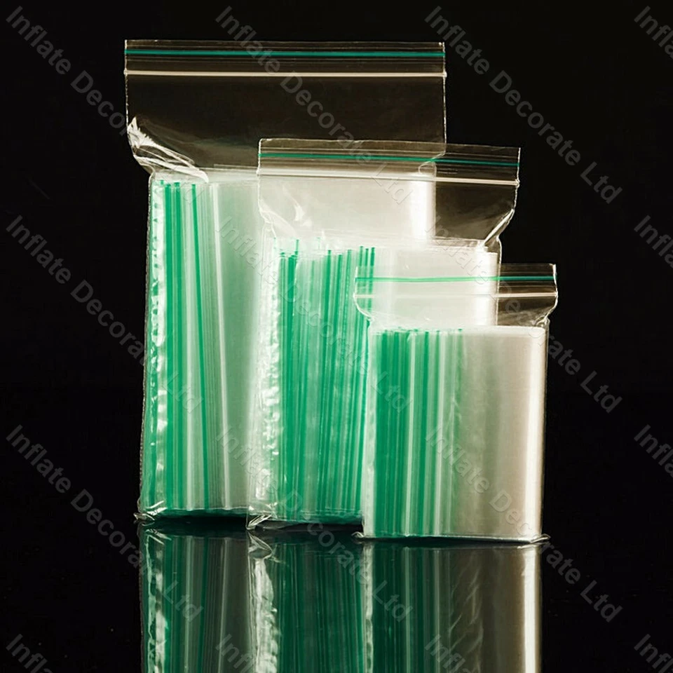 INFLATE DECORATE 50-500 Stck. Kunststoff GRIFFDICHTUNG REISSVERSCHLUSS TASCHEN WIEDERVERSCHLIESSBAR WIEDERVERWENDBAR Beutel UK