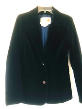 Vintage 60s-70s Dark Blue Velvet Women s Blazer jacket Canada Small