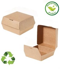 Kraft Burger Box Large Leakproof Takeaway Container Biodegradable Recyclable
