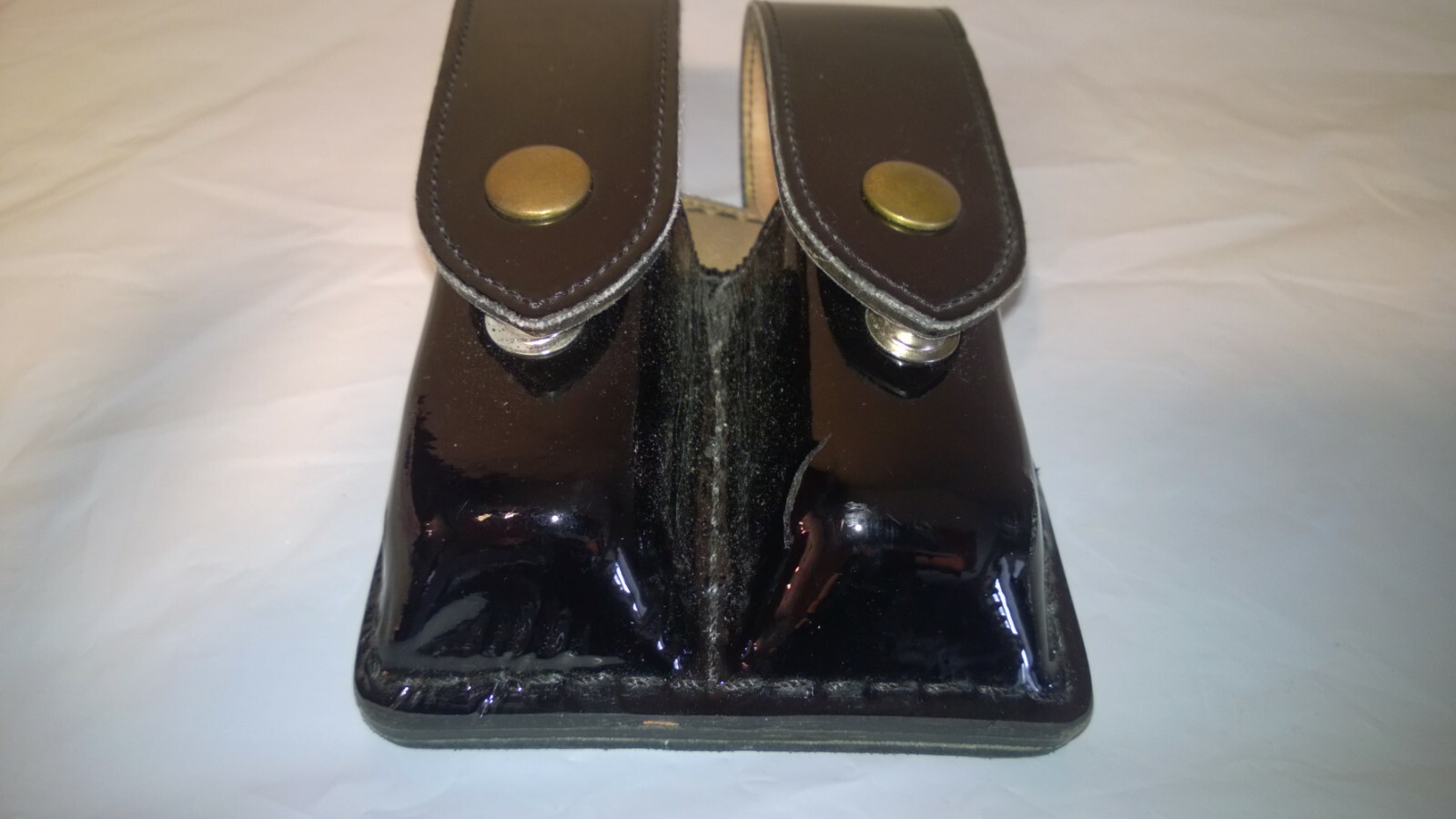 Jay Pee  Black Leather Double Pouch Mag Black  Hi-Gloss