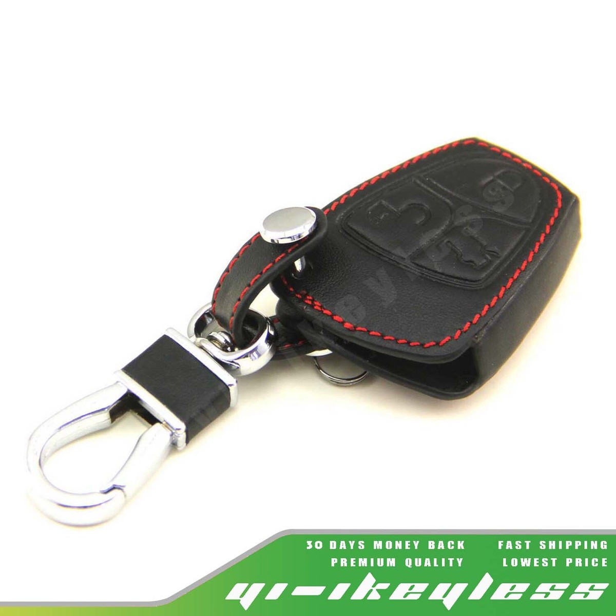 For Mercedes C S CL SLK Leather Case Cover Holder Remote Smart Key 3 4 Buttons | Black