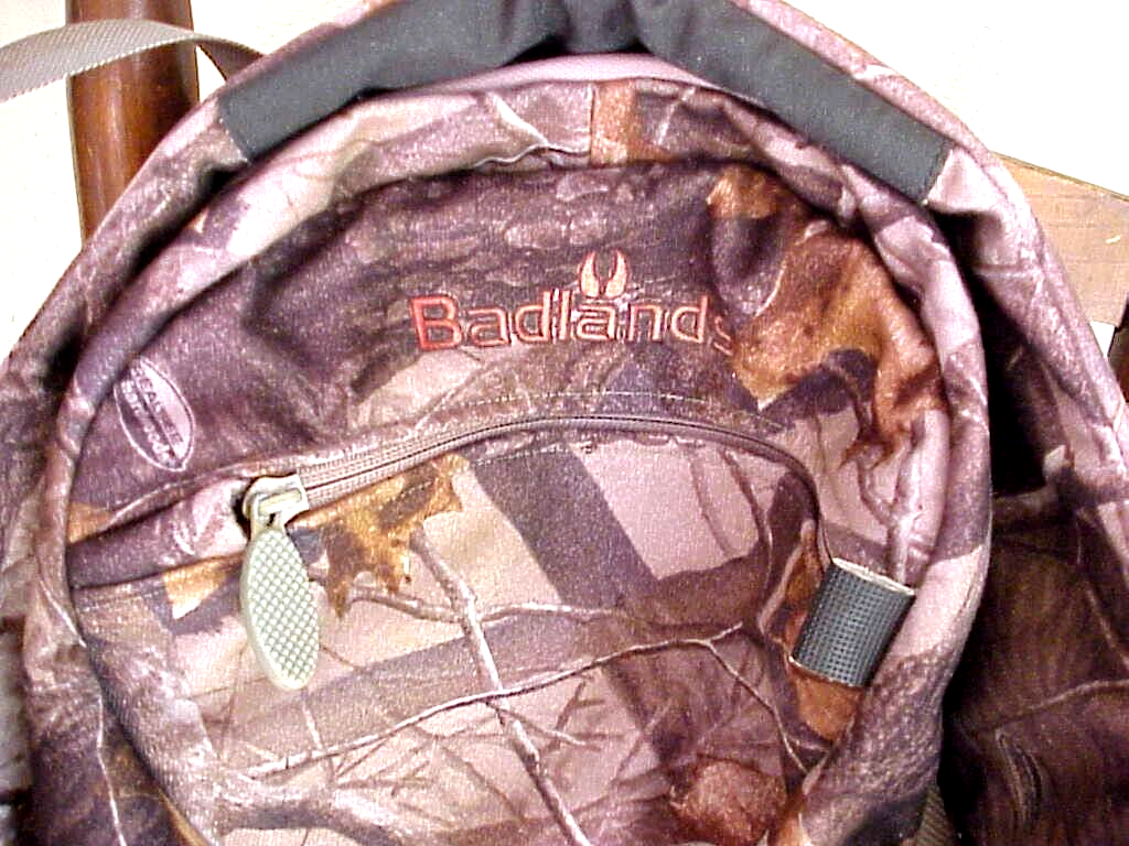 PREOWNED BADLANDS BACKPACK USED FOR HIKING ON THE CALIF. RIDING