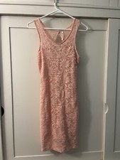 Fitted Pink Lace Dress Size small - Made In USA
