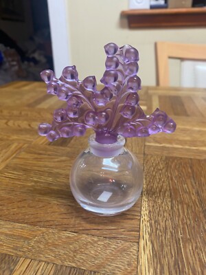 Lalique Clairefontaine 1991 Perfume Bottle Society Amethyst Lily Lavender Purple