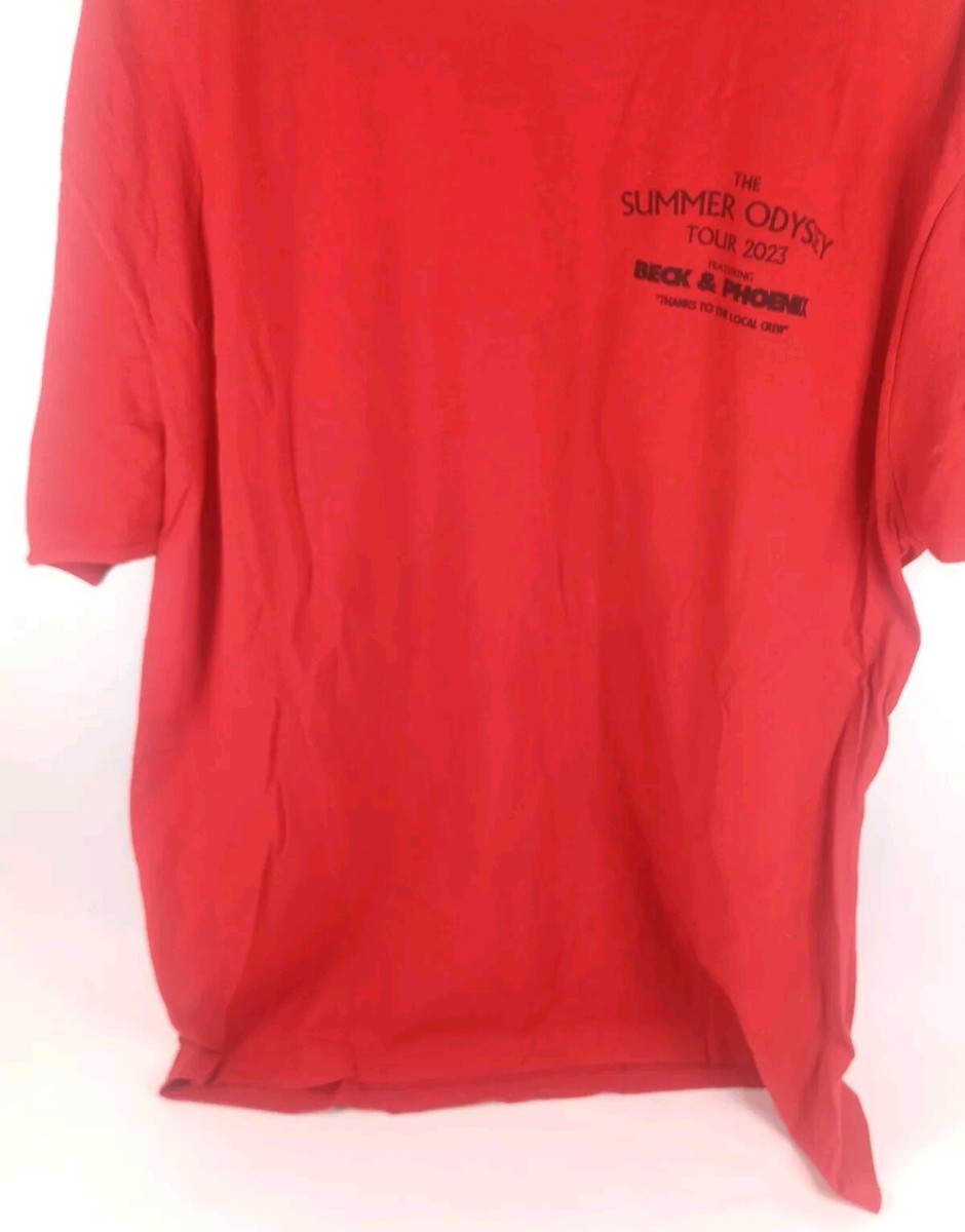 BECK Tシャツ レッド Mサイズ Beck Phoenix Summer Odyssey 2023 Tour Concert Local Crew T-Shirt