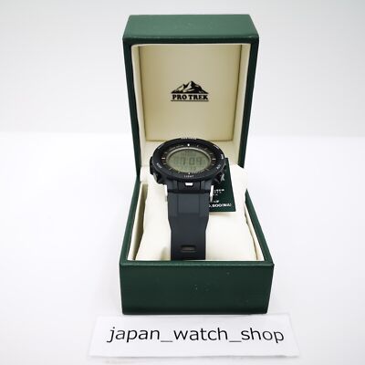 Casio Pro Trek 44mm Case Stainless Steel Black, Band Resin Black