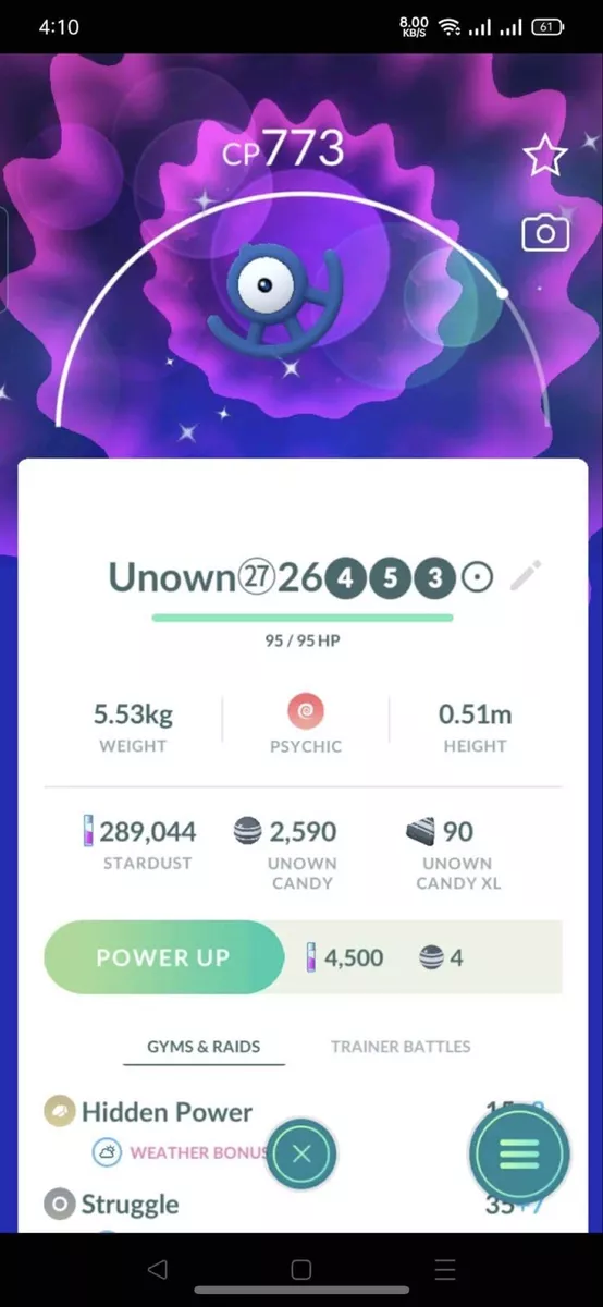 Shiny UNOWN A, B, E, H, I, N, O, P, R, S, T, U, Y (SUPER RARE)- Pokemon Go