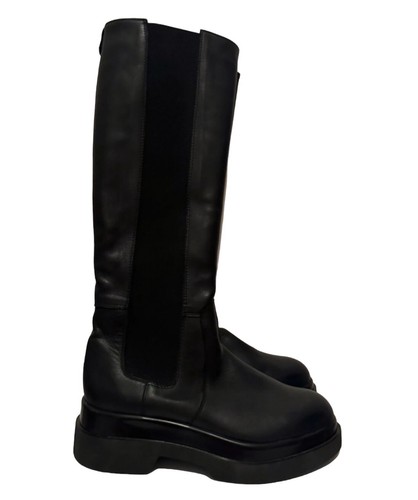 Russell Bromley Größe 4 37 Schwarz Leder Kniehoch Chunky Stiefel Militär Damen - Bild 16 von 24