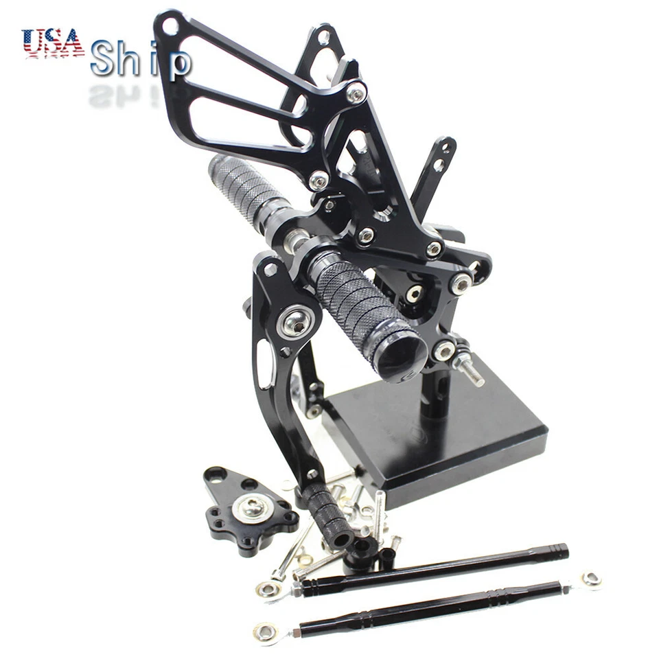 适用于本田 CBR600RR 2003 - 2006 数控可调节脚钉脚凳齿轮组黑色 — 第 4/4 张图片