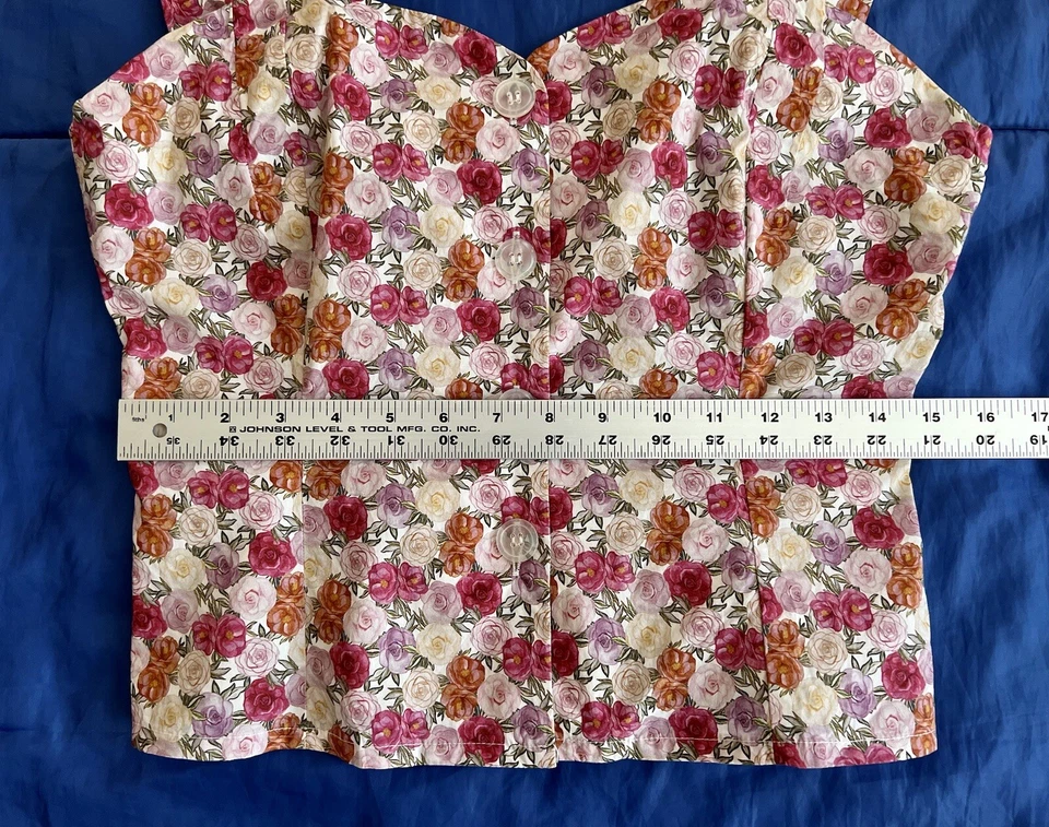 Camiseta sin mangas recortada Liberty London “Covent Garden” de popelina de algodón floral US8 USADA EN EXCELENTE ESTADO Foto 4 de 4