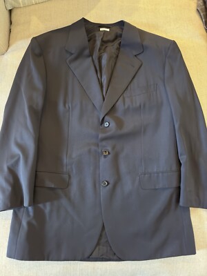 Brioni Made in Italy 3 Button Notch Lapel Jacket in Midnight Navy 46 L Augusto