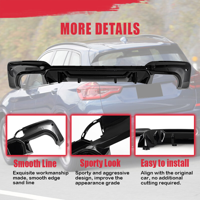 Rear Bumper Diffuser Fits for BMW X3 G01 M40i Sport Utility 4Door 2018-2019 New
