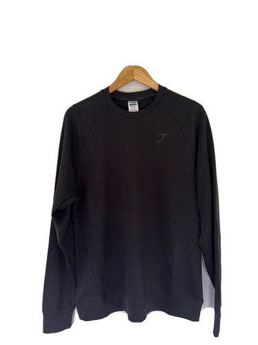 Felpa pullover Gymshark da uomo nera audace collo a maniche lunghe taglia large - Foto 2 di 8