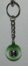 1 Inch Number 14 FOURTEEN Crystal Mini Billiard Snooker POOL BALL Key Chain NEW