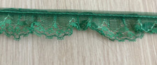 KELLY GREEN RUFFLED LACE TRIM 3/4 INCH WIDE SOLD BY THE YARD NEW LT 41