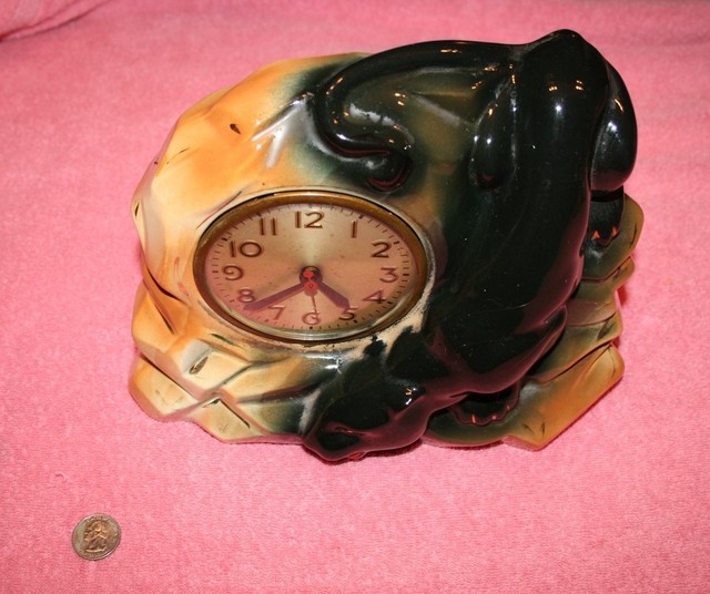 Vintage Black Panther Ceramic Sessions Clock eBay