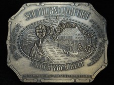 PL15142 NOS VINTAGE 1970s  SOUTHERN COMFORT UNDER YOUR BELT  BOOZE BUCKLE