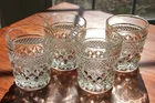 Vintage Anchor Hocking Wexford Old Fashioned Whiskey Glasses Lot of 4