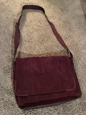 Cole Haan Suede Wine-colored MESSENGER / LAPTOP BAG