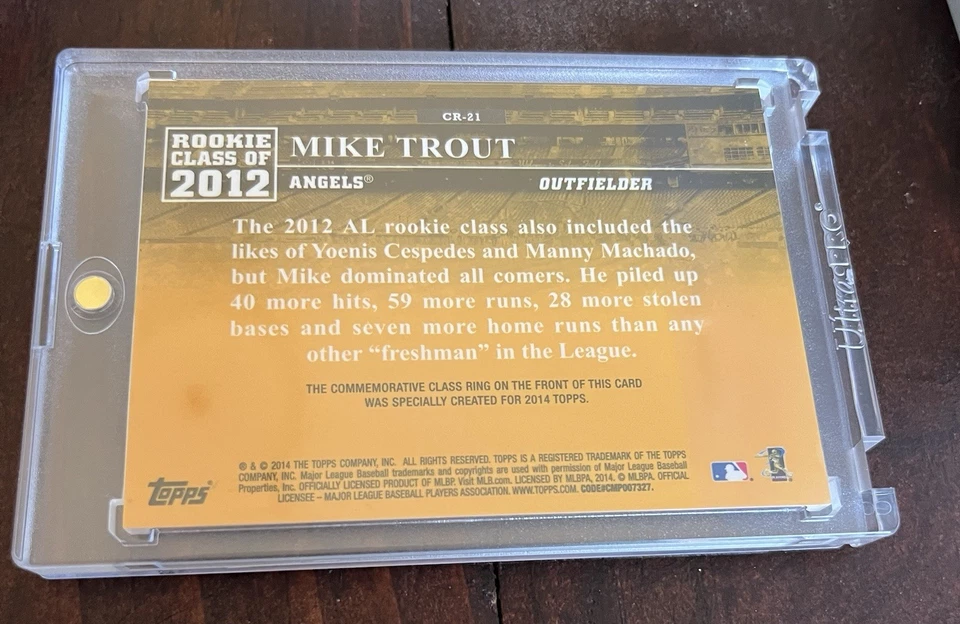 Mike Trout 2014 Topps "Clase de novato de 2012"/25 - Diamantes #CR-21 + Tarjeta plateada Foto 2 de 4