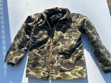 Carhartt CQ603 Vintage Duck Camo Camouflage Hunting Jacket Kids 18 Boys USA Made