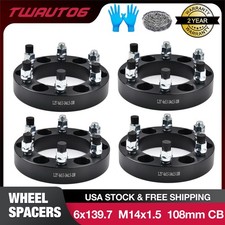 4 1.25 6x5.5 Wheel Spacers 14x1.5 Fits Chevy Silverado Tahoe Gmc Sierra 1500